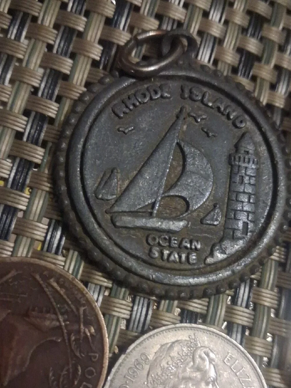 Silver and Copper Coin Keychain Set - Mixed Metal Accessories